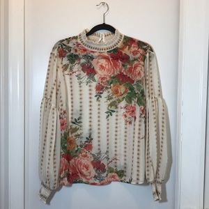 CHICWISH SHEER FLORAL BLOUSE